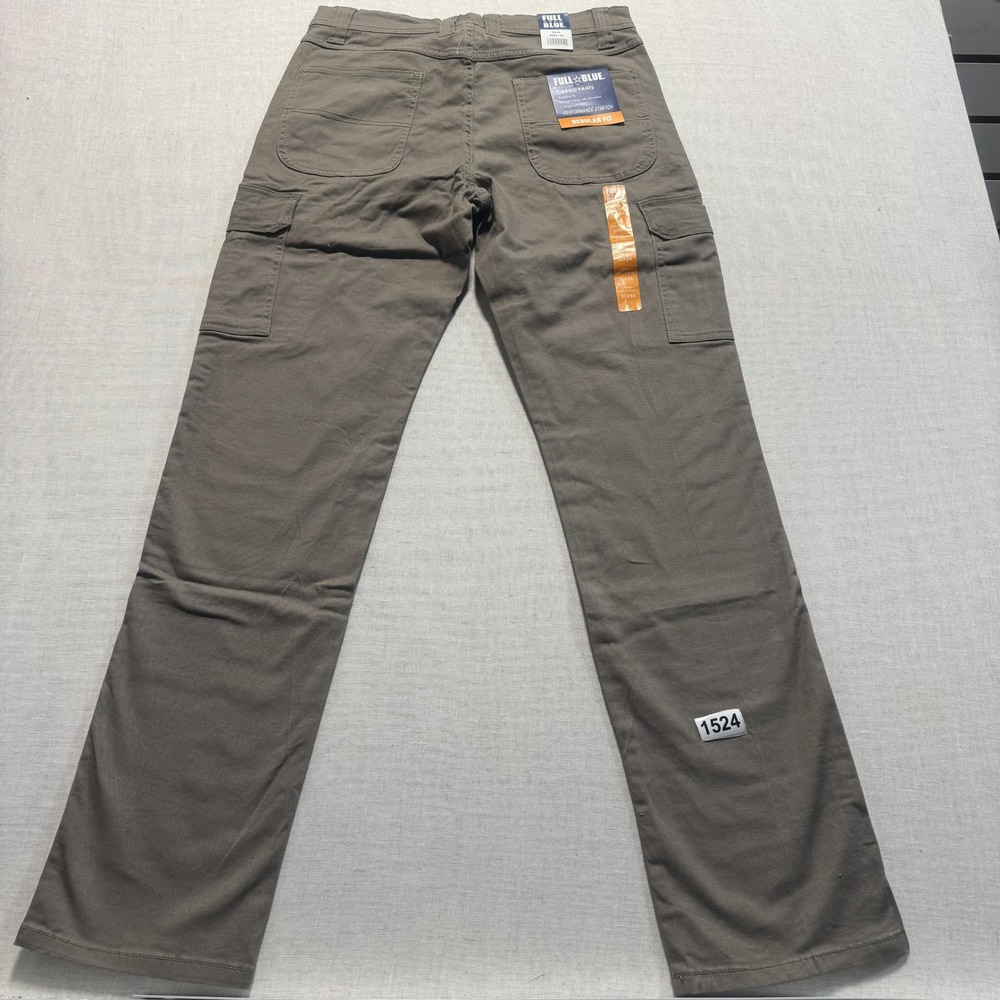 Full Blue Cargo Pants‎ Mens 30x34 Brown Regular Fit New With Tags